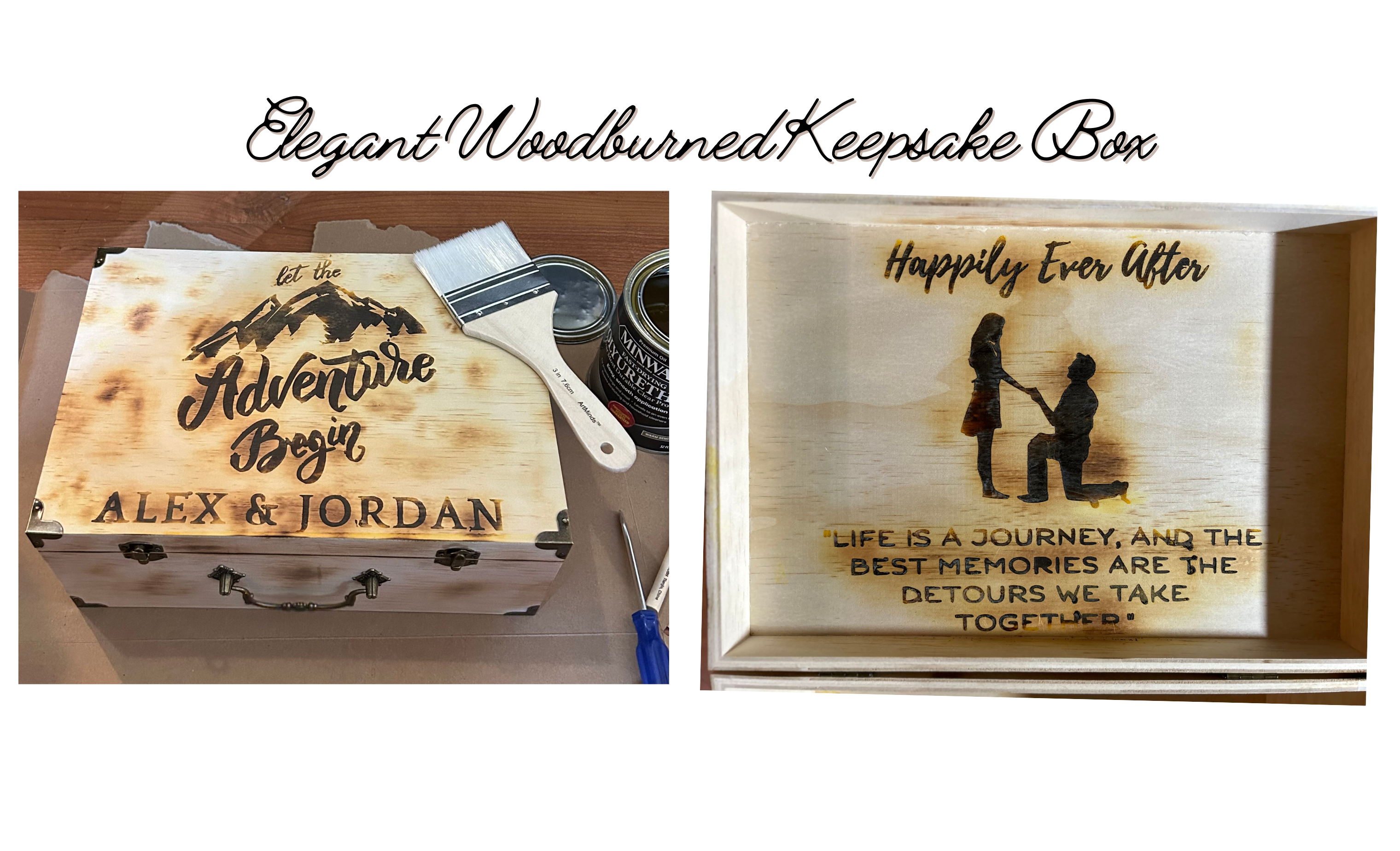 Elegant Woodburned Keepsake Box