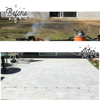 before after concrete to tile