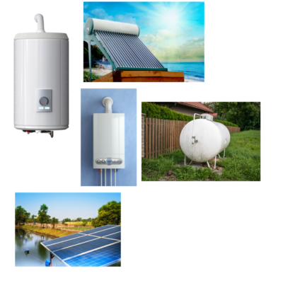 heat pump water heaters and solar-powered systems, both of which promise lower energy usage and smaller carbon footprints. At the same time, traditional systems such as boilers and propane heating